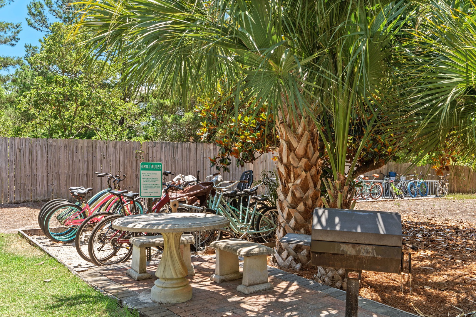 The property features complimentary bicycles for exploring the area, plus outdoor seating and tropical landscaping for relaxation between adventures.