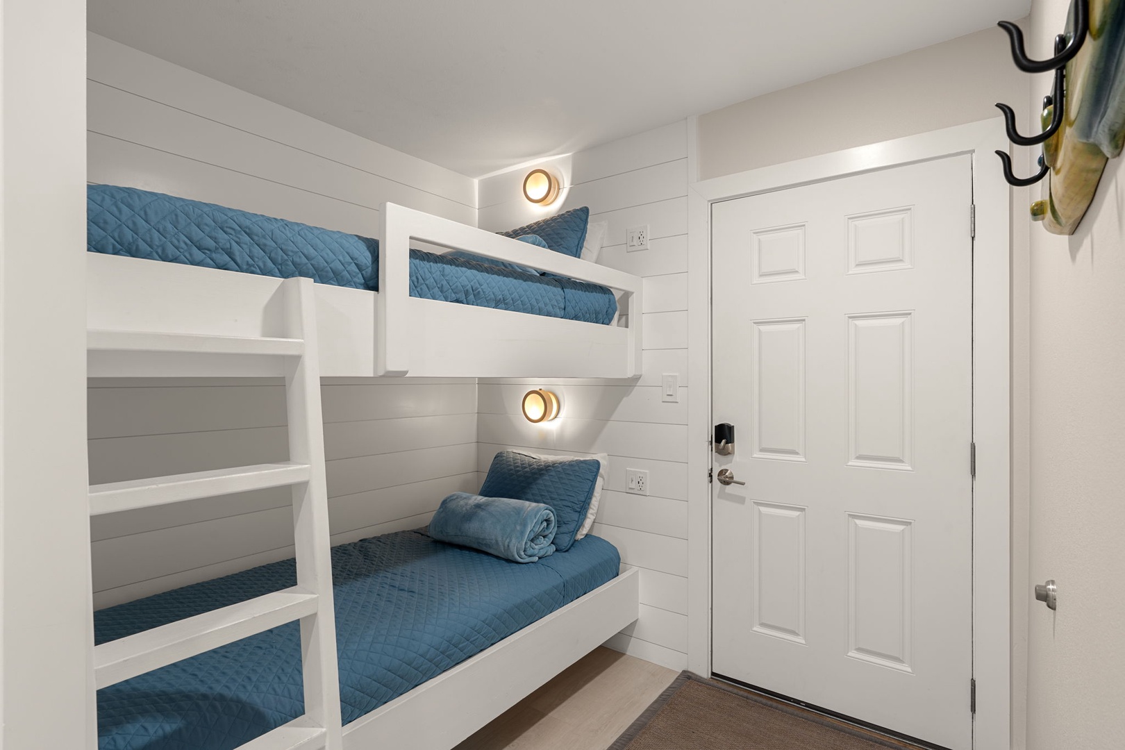 Cozy built-in bunk beds perfect for kids.