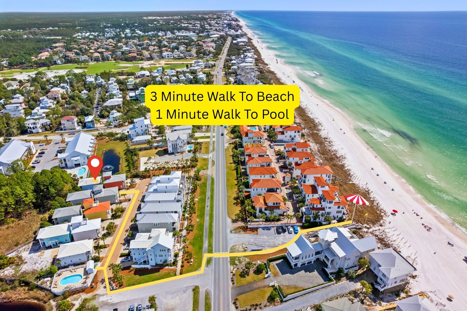 Short Walk to Pool and Beach