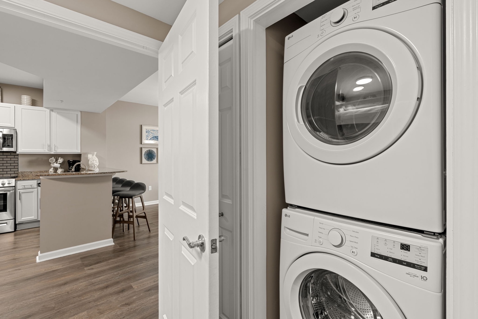 Convenience meets comfort with your own in-unit washer and dryer, making packing light a breeze while you enjoy your stay.