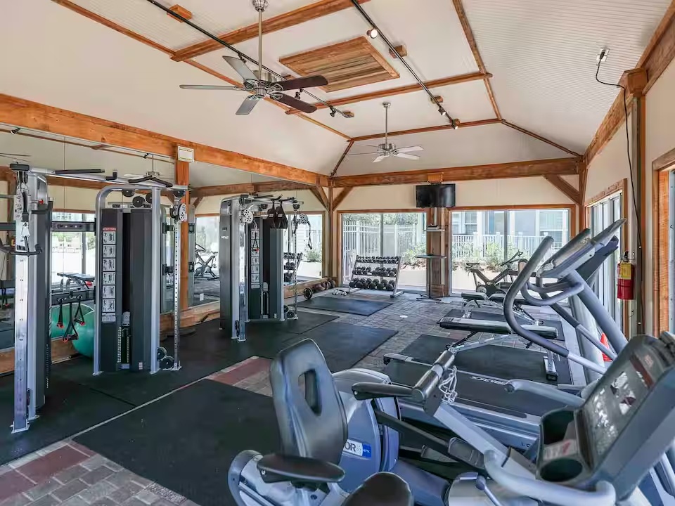 Stay active during your 30A getaway at the fitness area inside The Village of Blue Mountain Beach Fitness Center. Featuring cardio and strength equipment in a relaxed coastal setting, it’s perfect for keeping up your workout routine while on vacation.