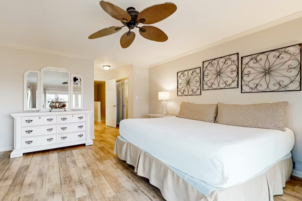 Sink into your private sanctuary with a plush king bed. New updates and charming coastal decor create the perfect retreat after your adventures.