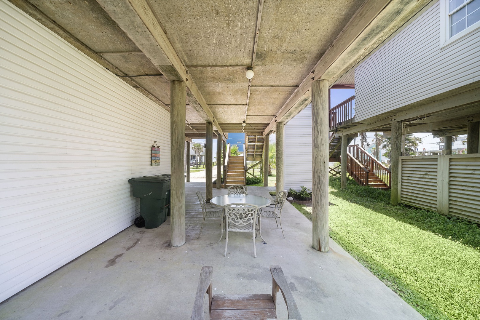 More places to hang out, downstairs seating area where you can bring out the grill