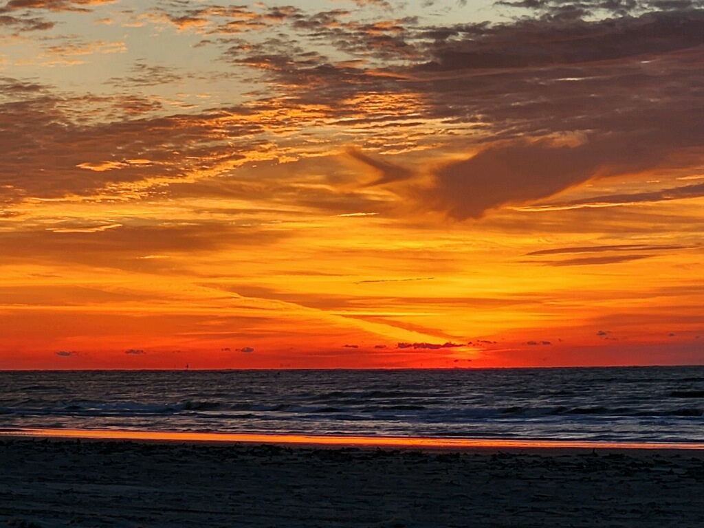Galveston Beach at sunset