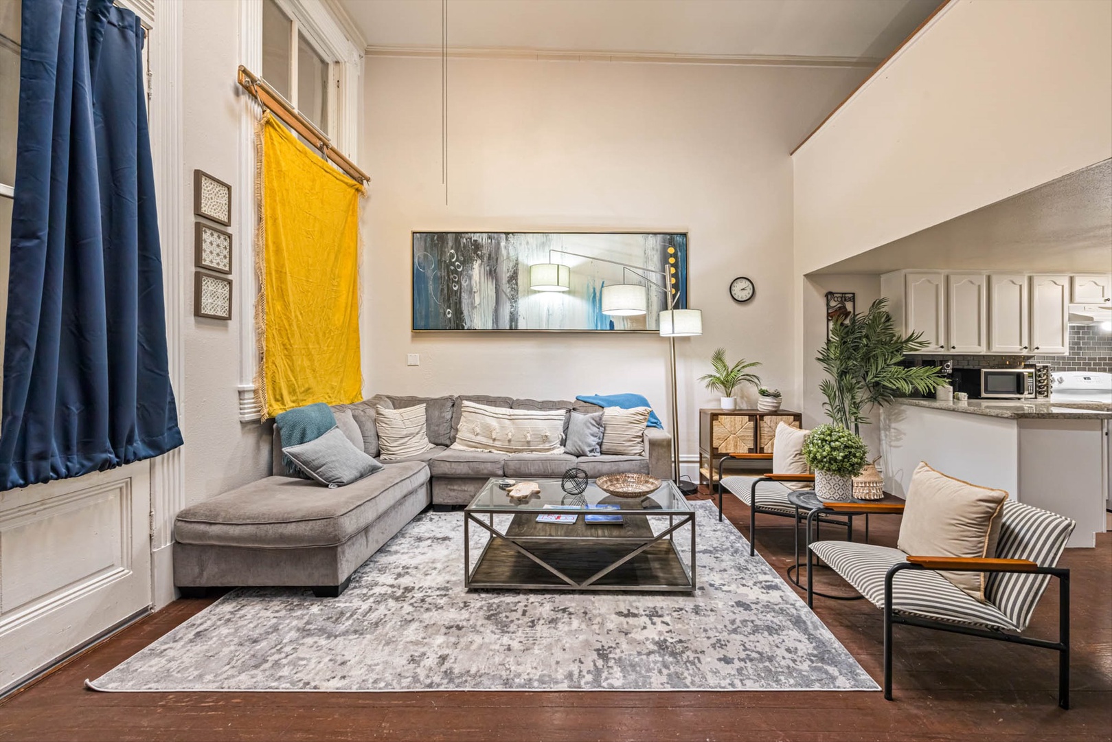 Relax in a modern living space with plush comfort.