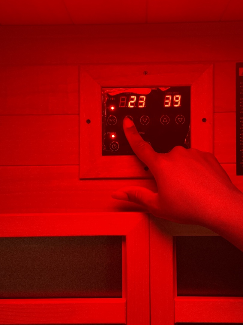 Unwind in the private sauna, adjusting the temperature to your perfect level of warmth and relaxation.