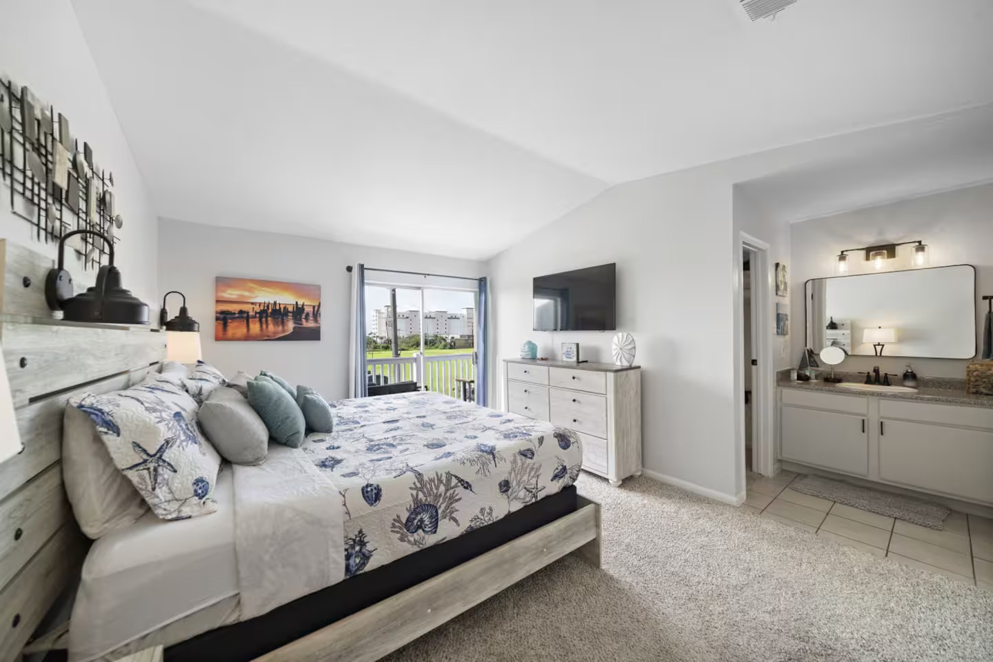 Beachy bedroom escape with private ensuite