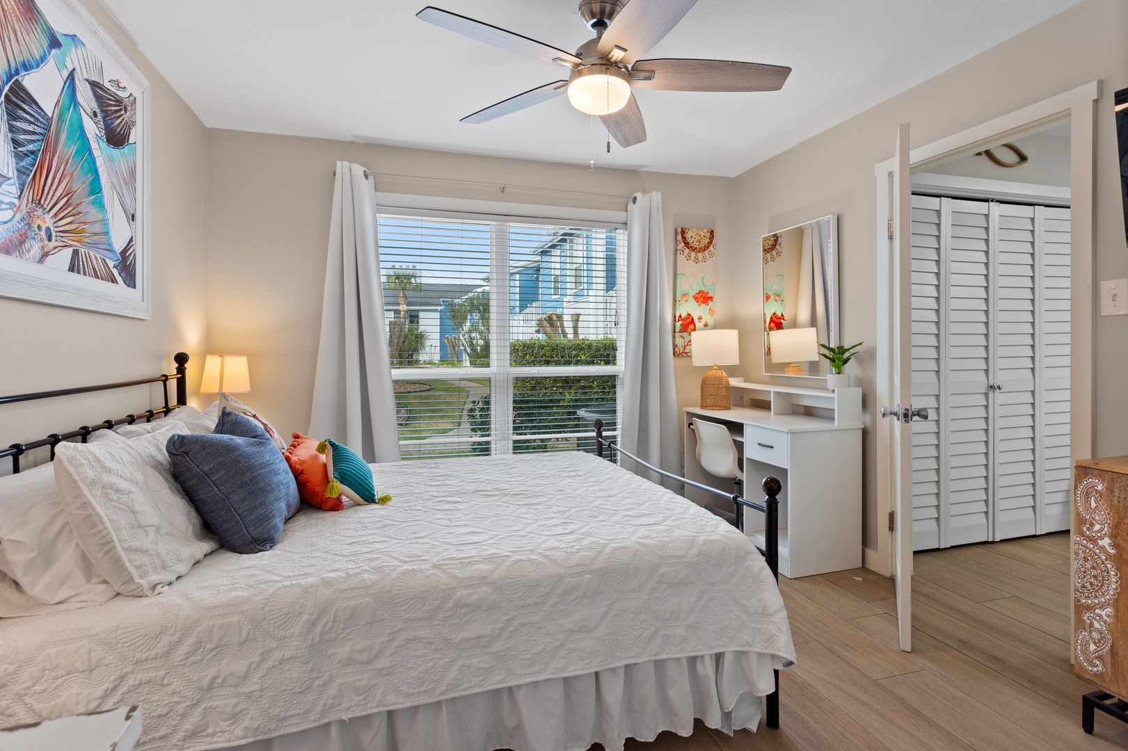 Bright bedroom with cozy comfort and calm