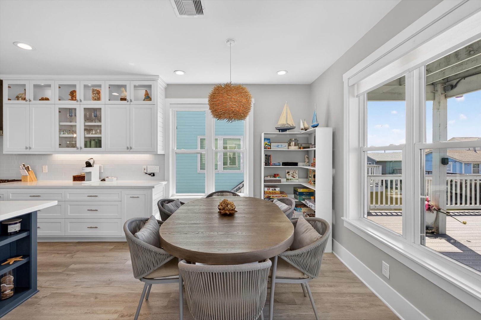 Sun-filled kitchen and dining space with natural light.
