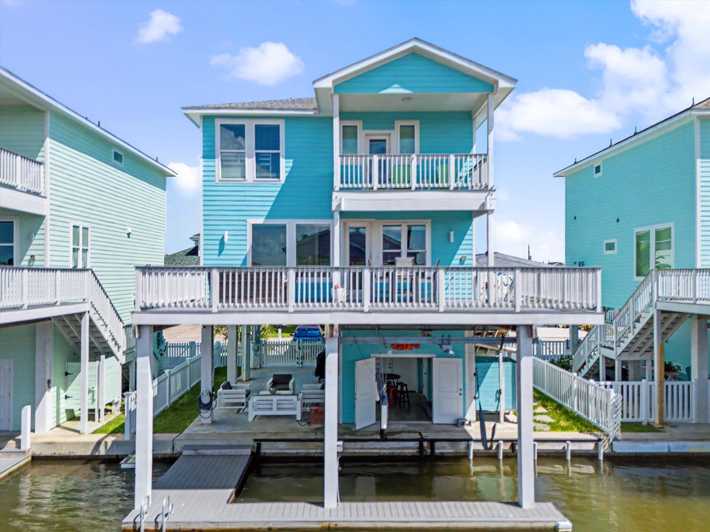 Coastal home with boat dock and direct waterfront access.