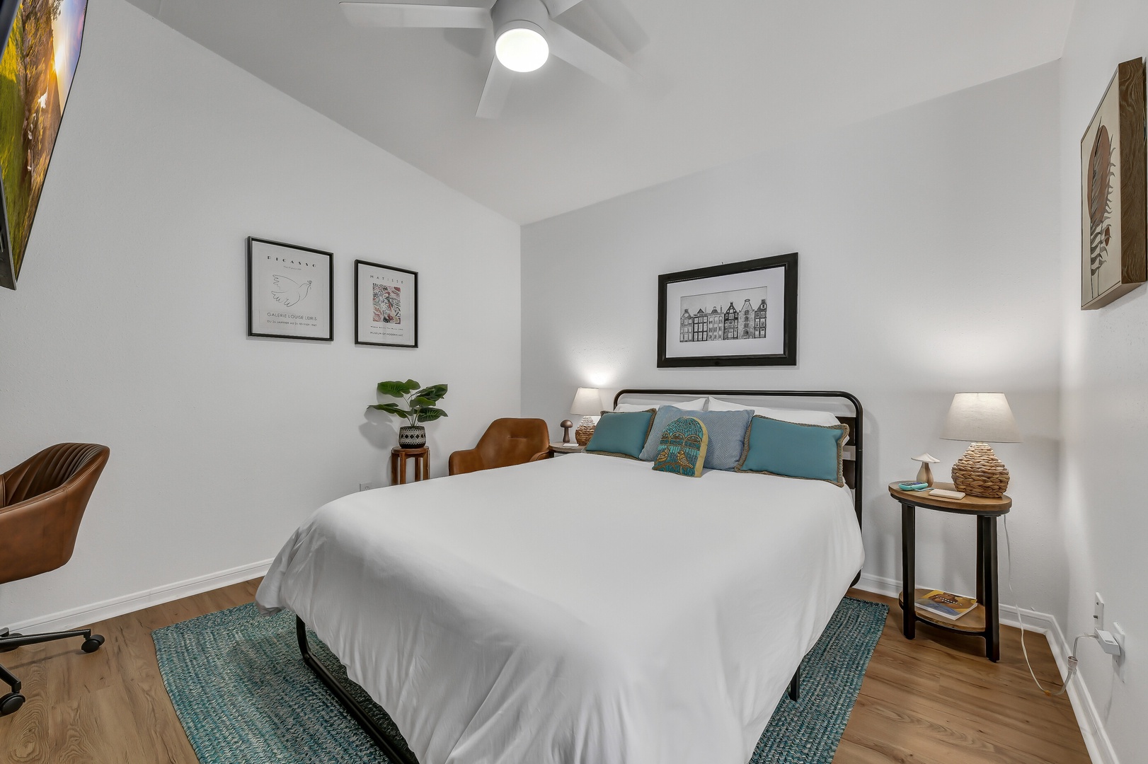 Comfortable bedroom perfect for relaxing after the beach