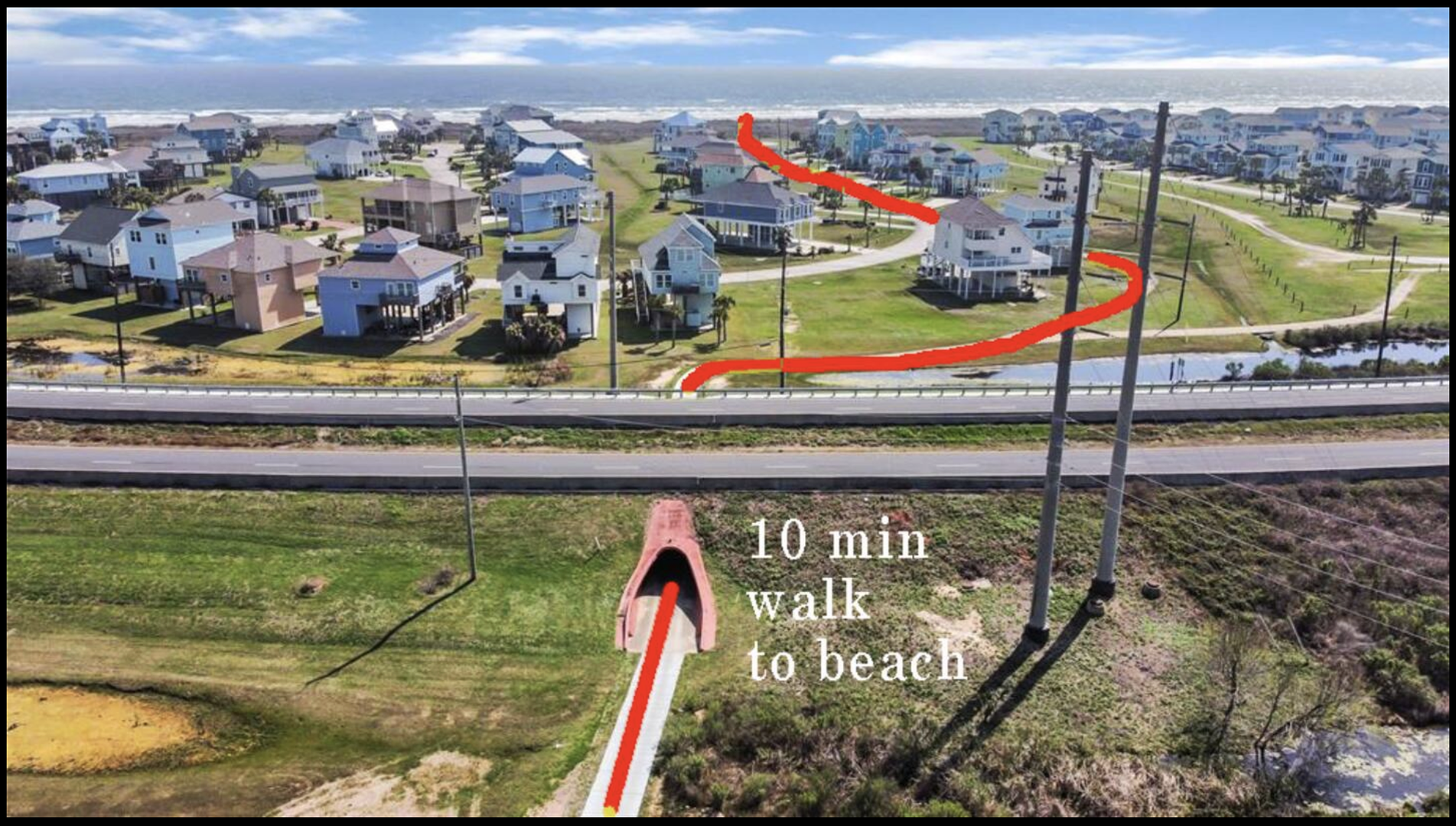 Tunnel under the highway to the beach, easy access without having to cross the busy road