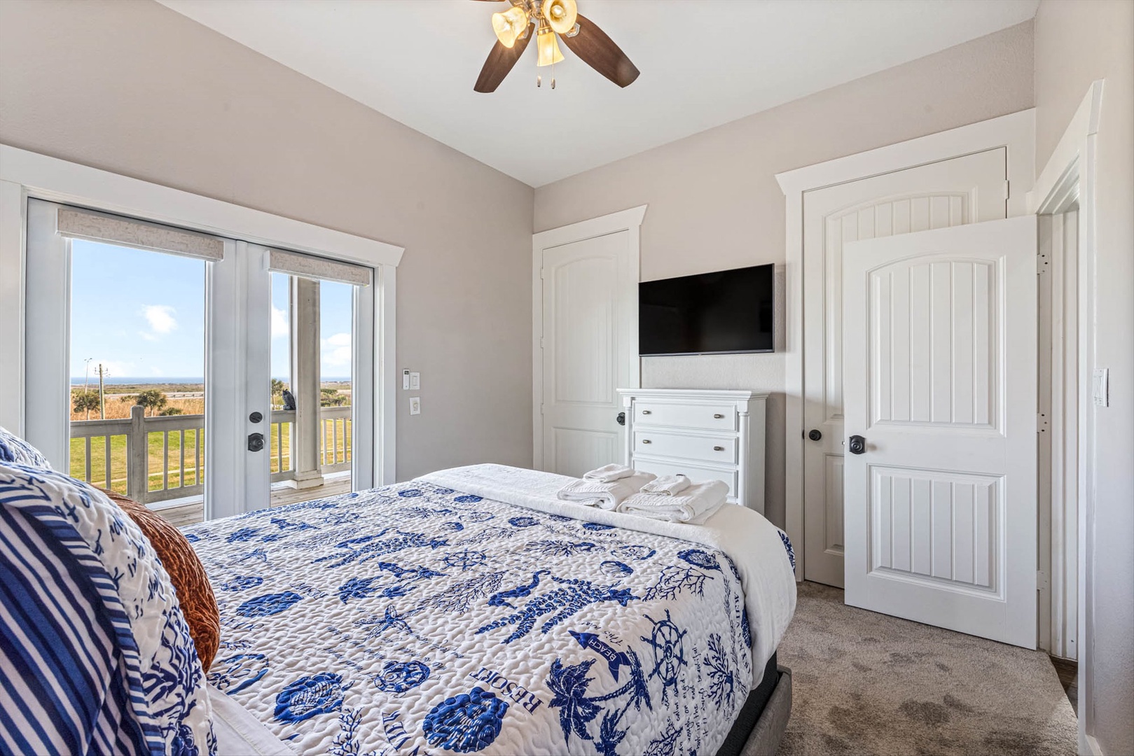 Wake up to countryside views in a comfortable bedroom.