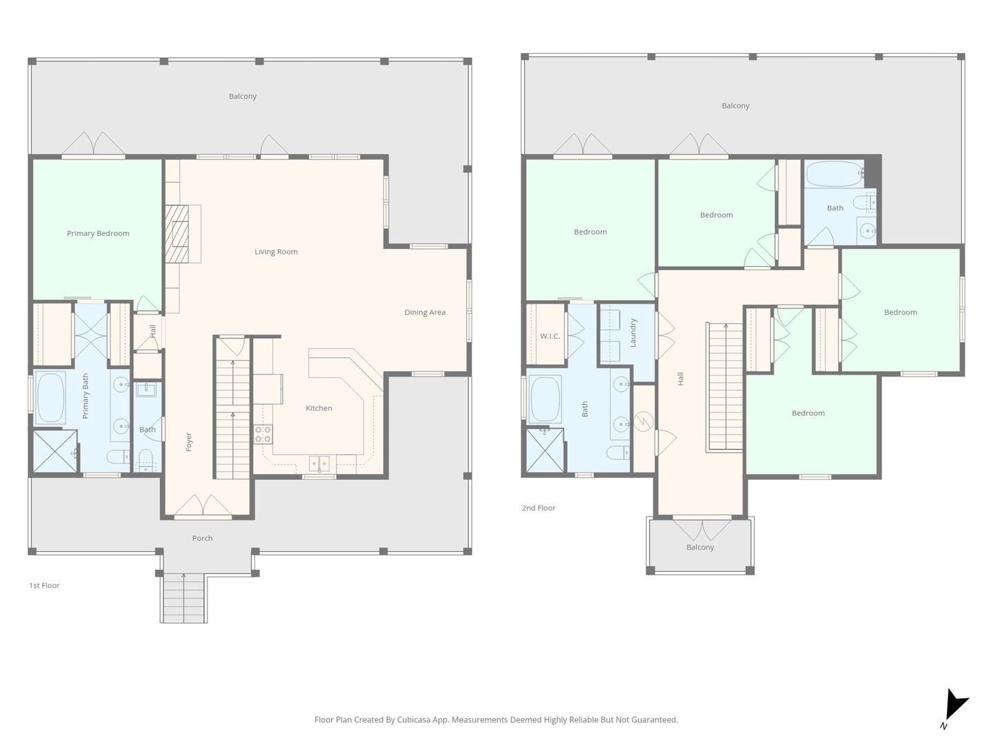 Floor plan showing bedrooms, bathrooms, kitchen, and living.