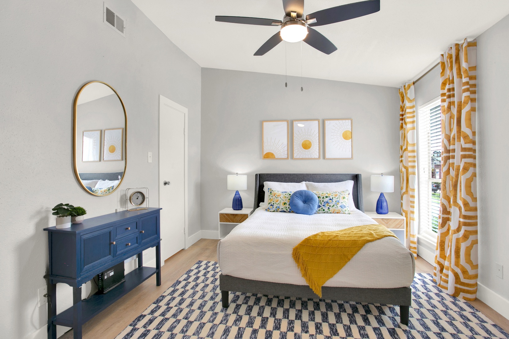 Unwind in a serene queen bedroom escape