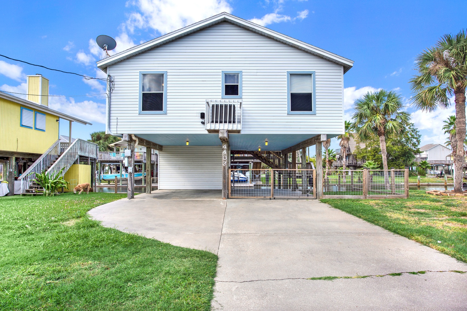 This is the view from the street, you can fit all of your vehicles in the driveway with convenient ground-level parking.