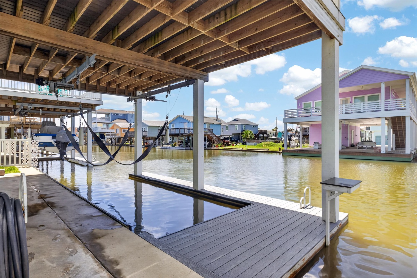 Waterside retreat with private boat dock.