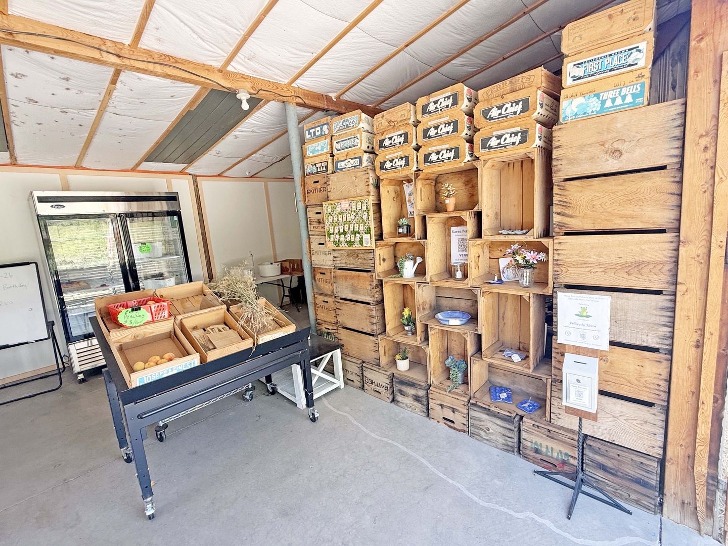 Browse fresh local goods in your own charming on-site market.