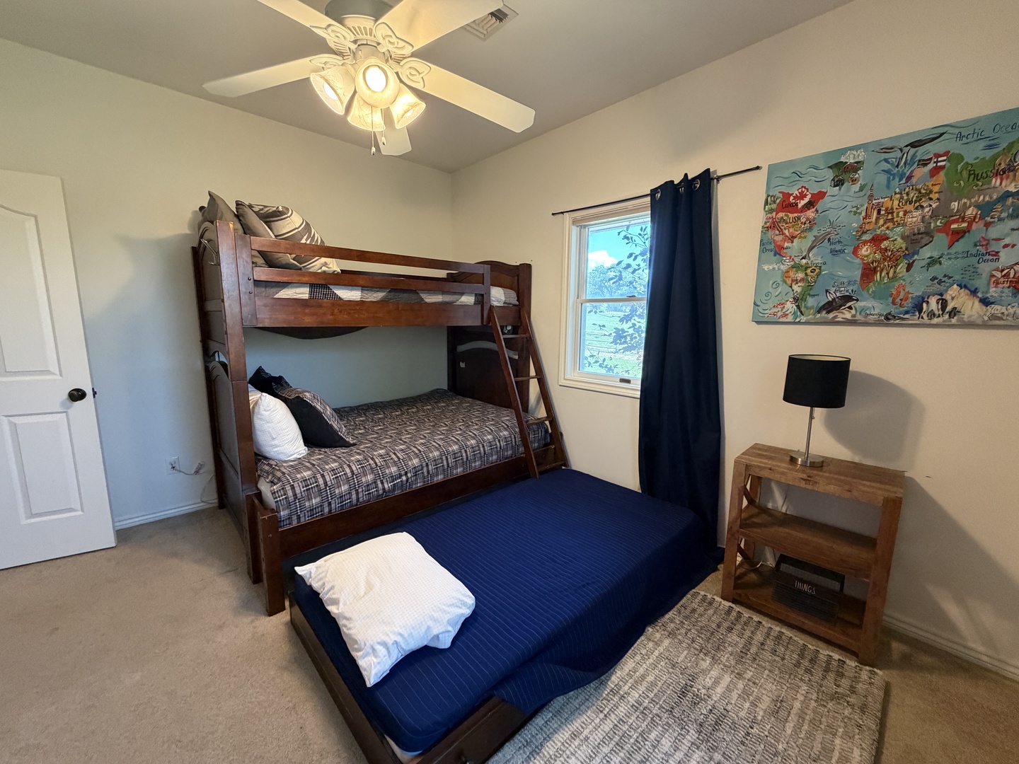 Your kids will love this cozy bunk room and comfortable sleeping.