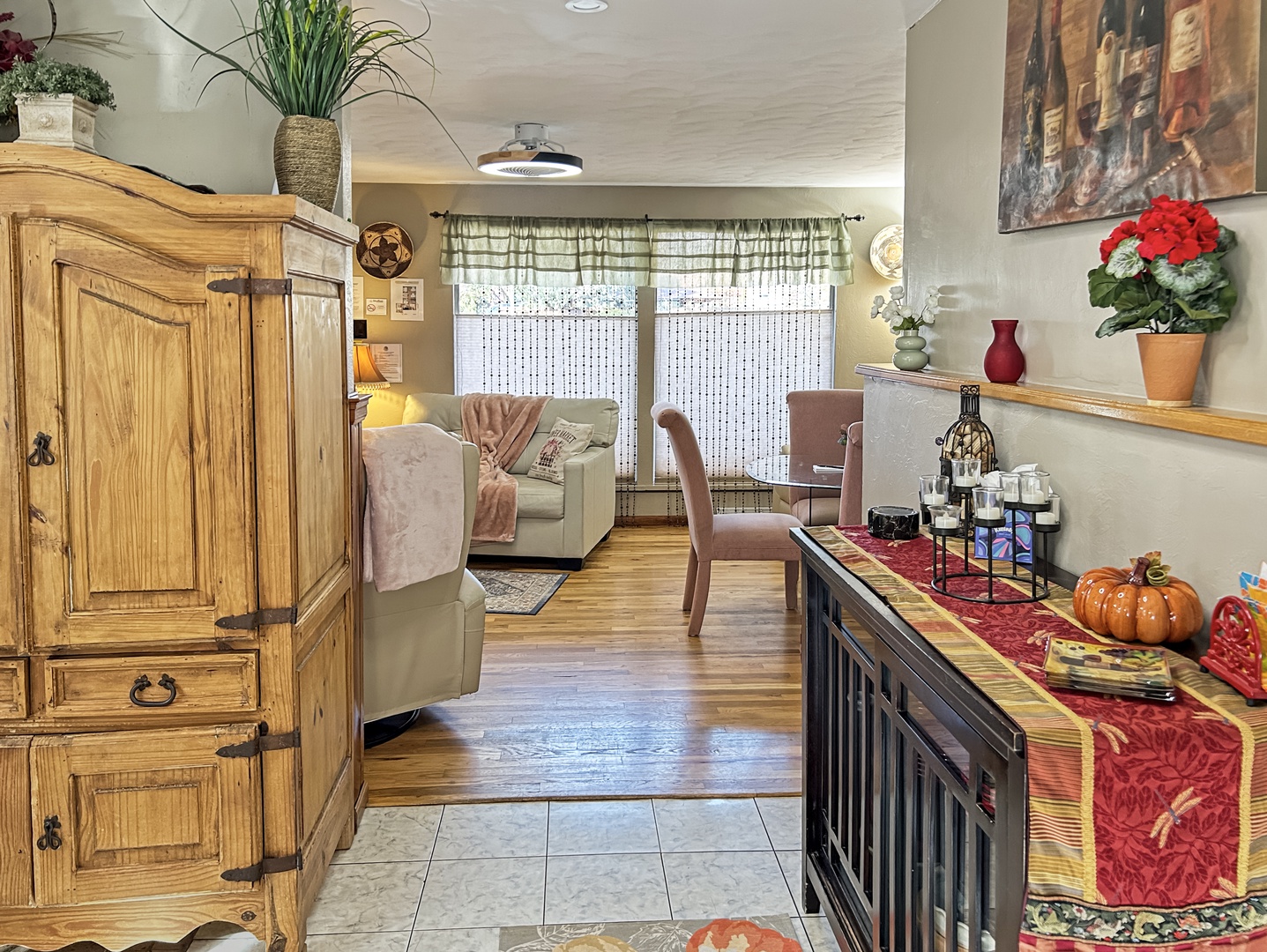 Cozy retreat blending rustic charm with modern comfort.