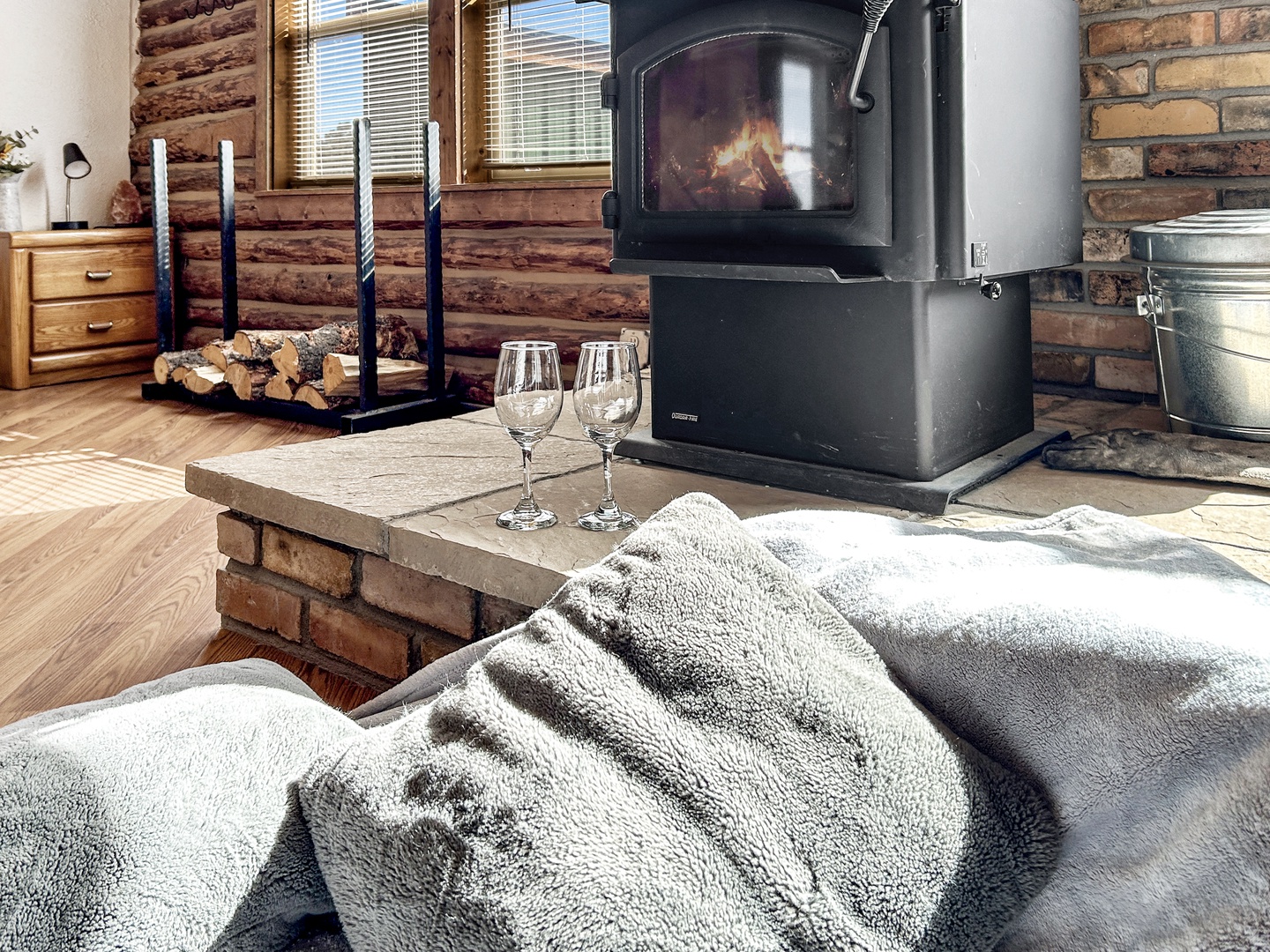 Enjoy cozy time near the fire