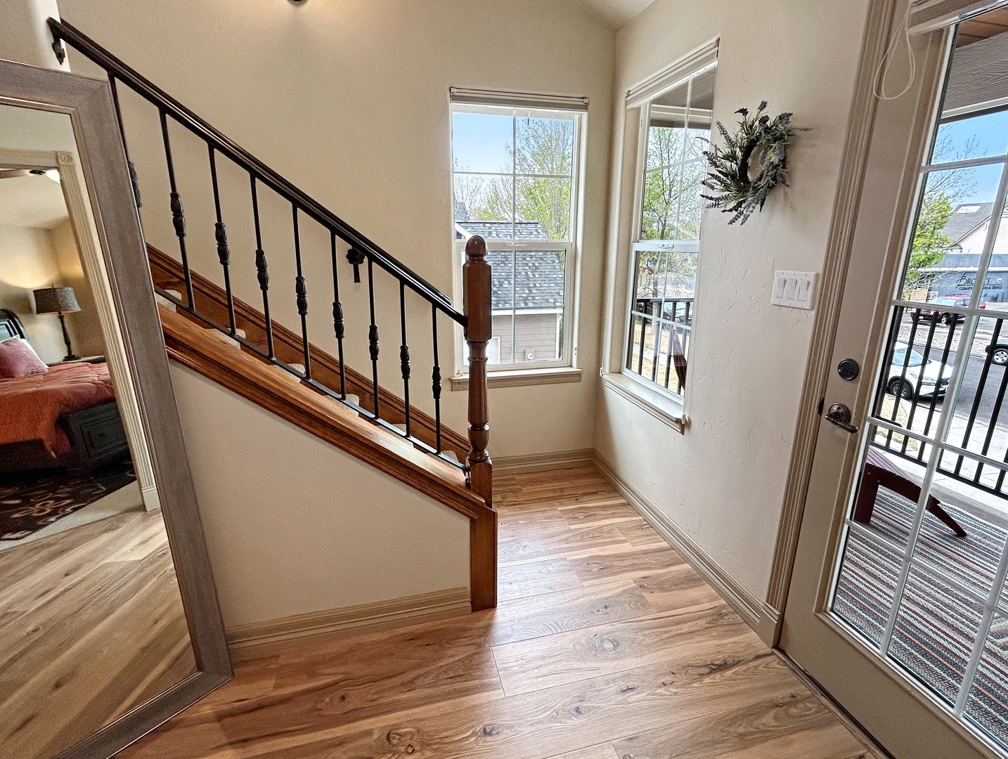 Stairs that lead to second floor bedrooms