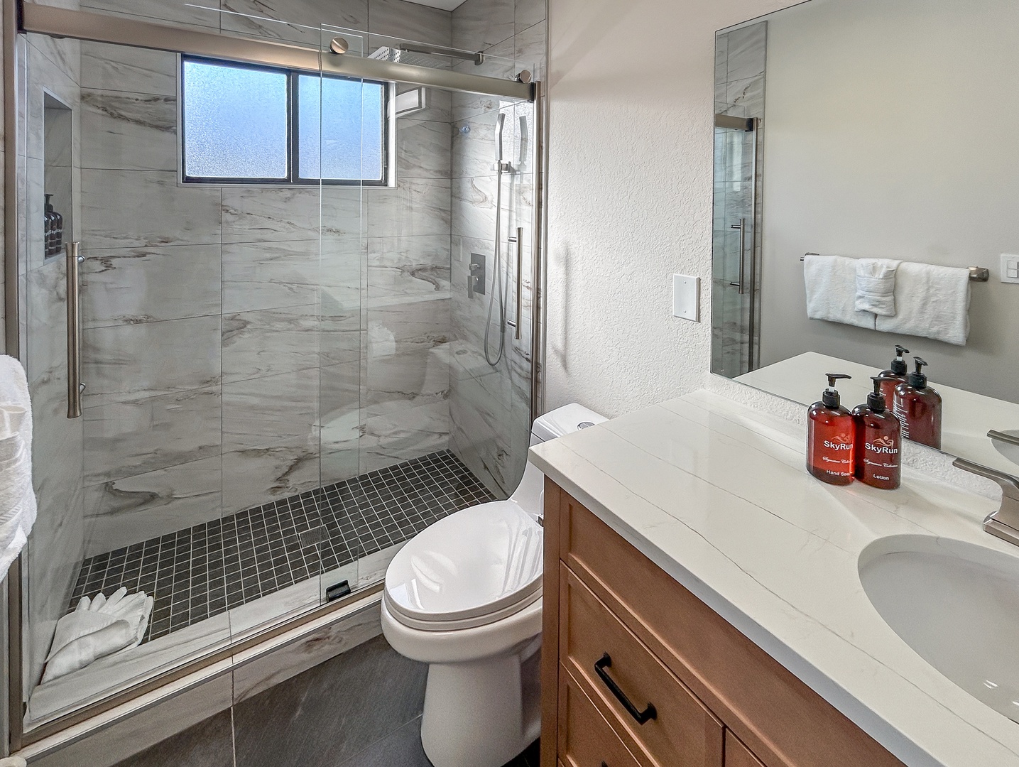 Unwind in your spacious private en suite master bathroom with walk-in shower.