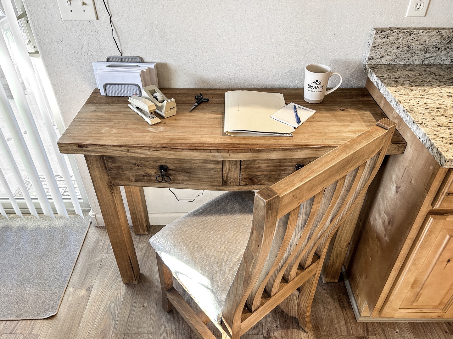 Get some work done in your dedicated work area.