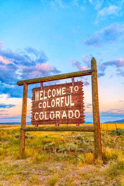 Welcome to Colorful Colorado sign marking your arrival at this scenic high-altitude destination surrounded by endless mountain vistas.
