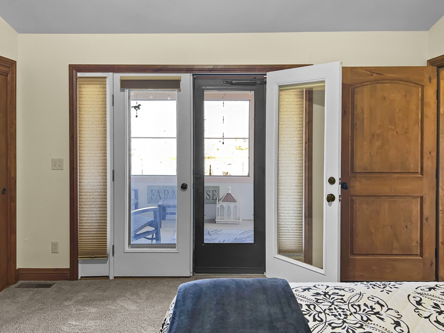 Upstairs bedroom bedroom with private patio