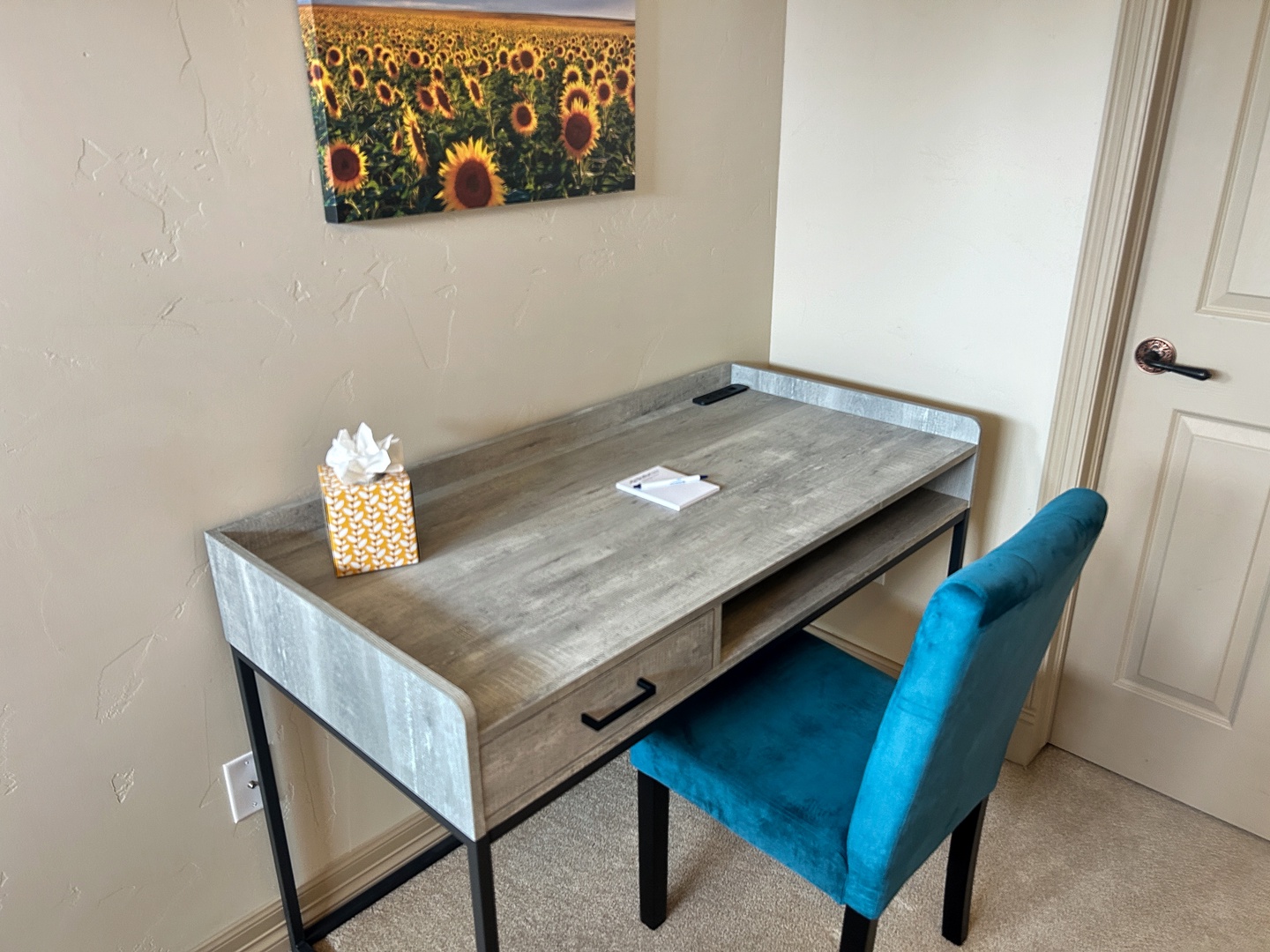 Dedicated workspace in second floor bedroom