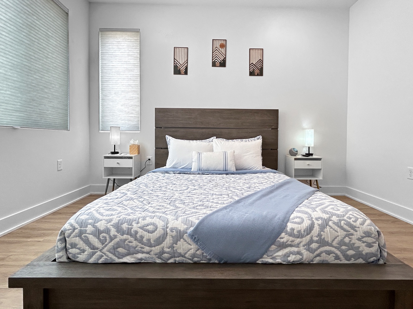 Master bedroom with comfy queen bed.