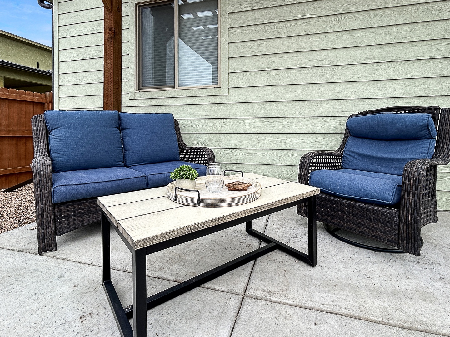 Private patio seating