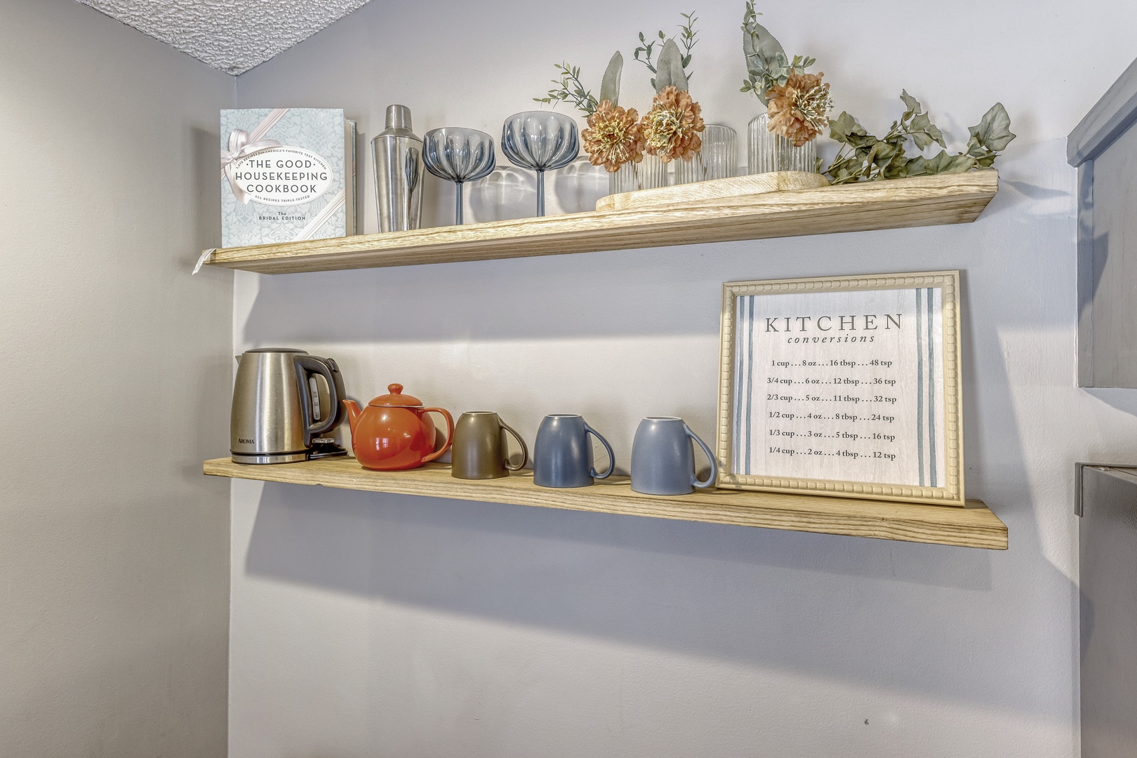 Stylish shelves cookbook conversions & teaware