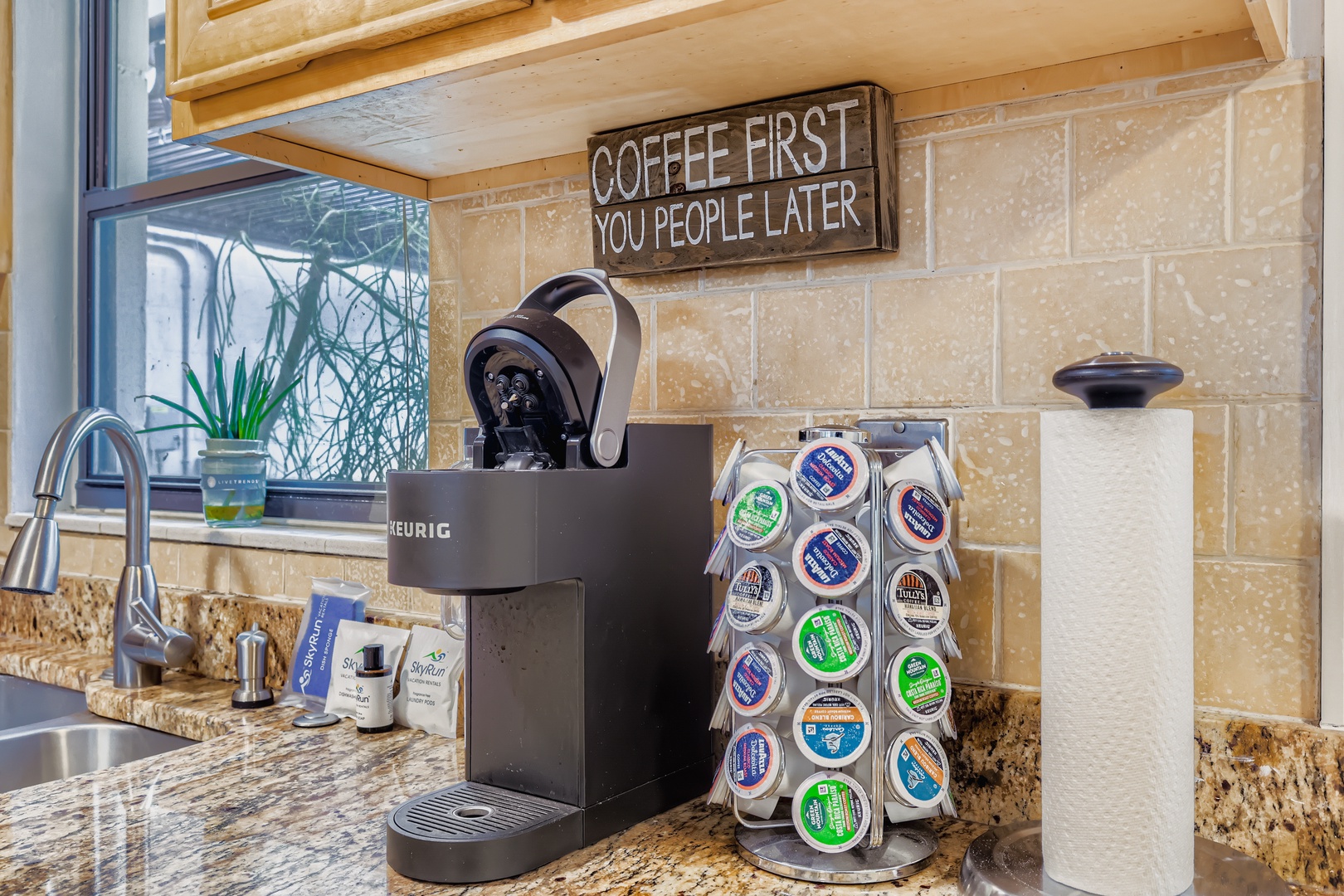 Coffee first, vacation vibes included.