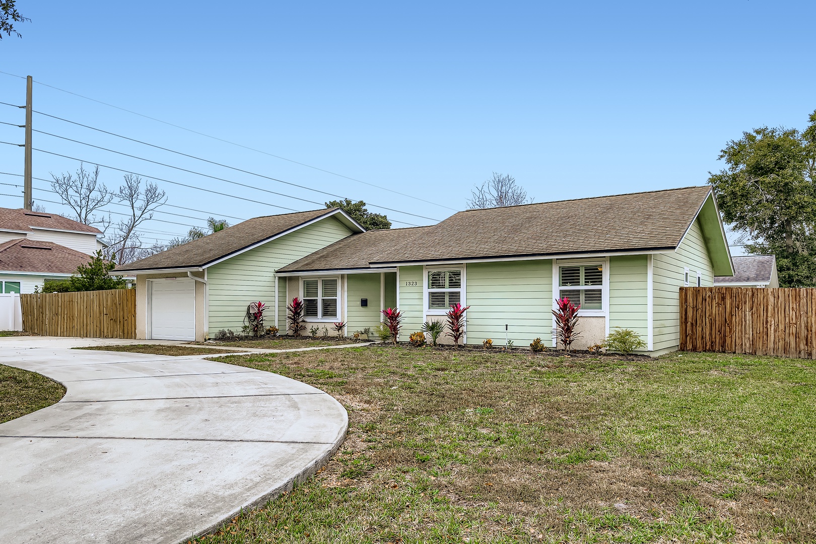 fresh landscaping and private driveway!