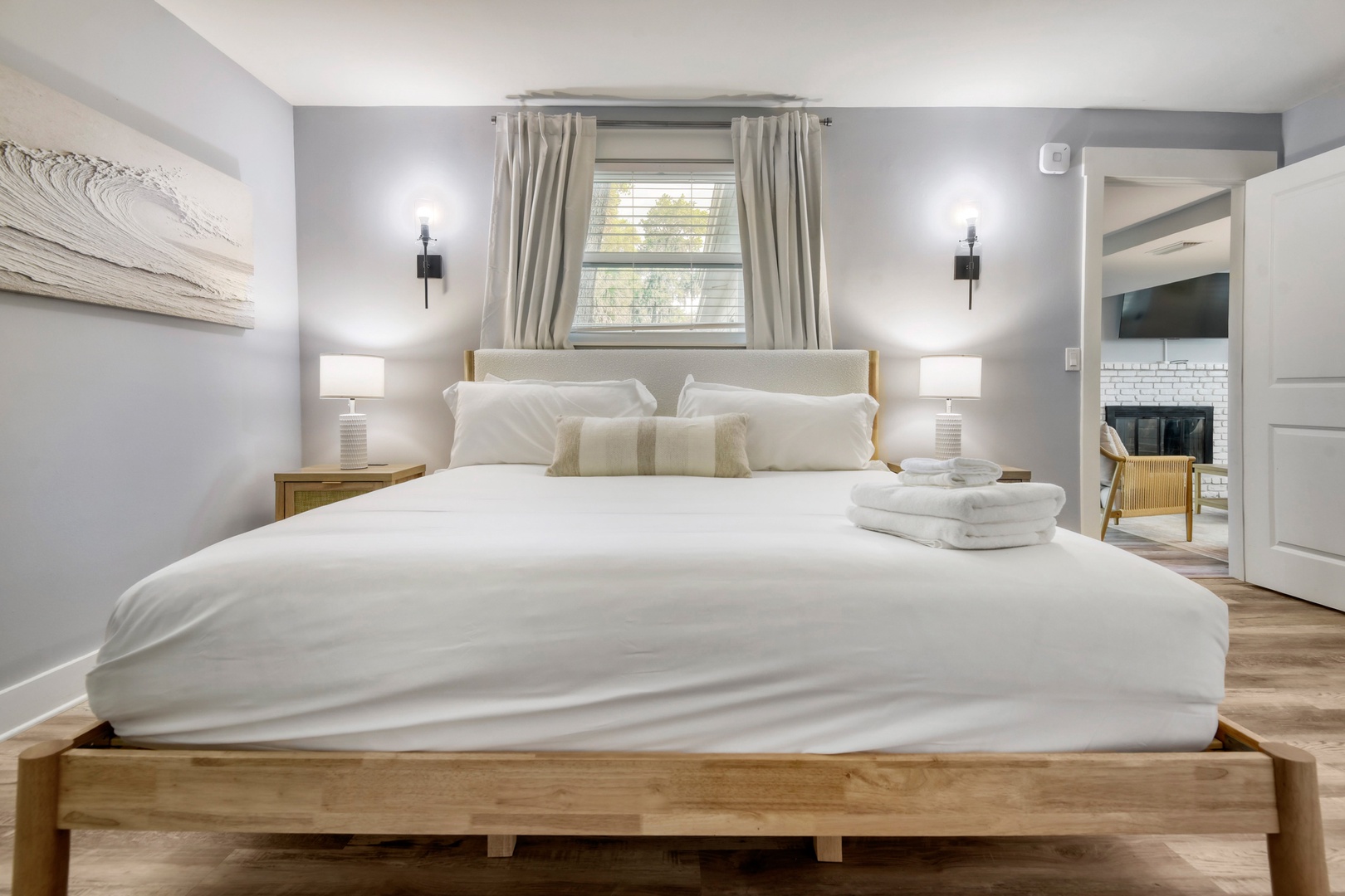 Serene King Primary Bedroom with Natural Light