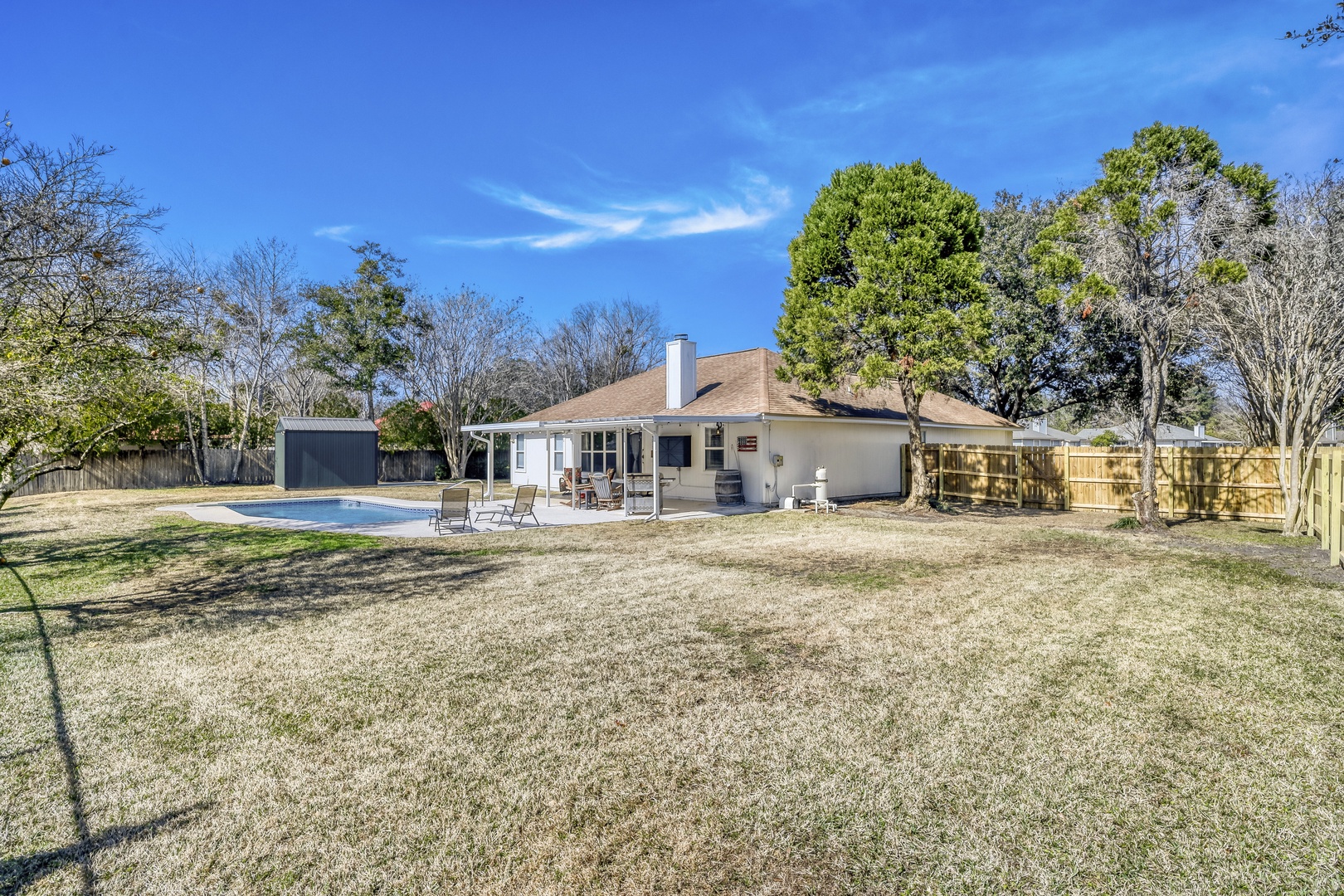 Spacious property features a swimming pool.