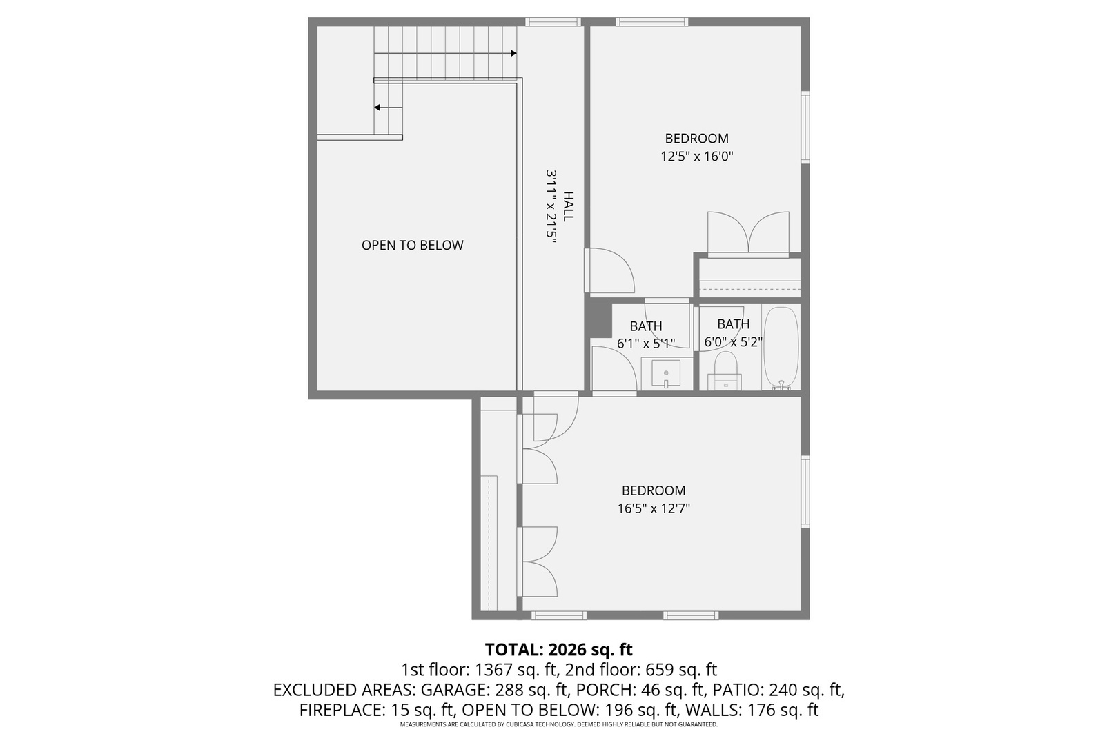 Upstairs floor plan.
