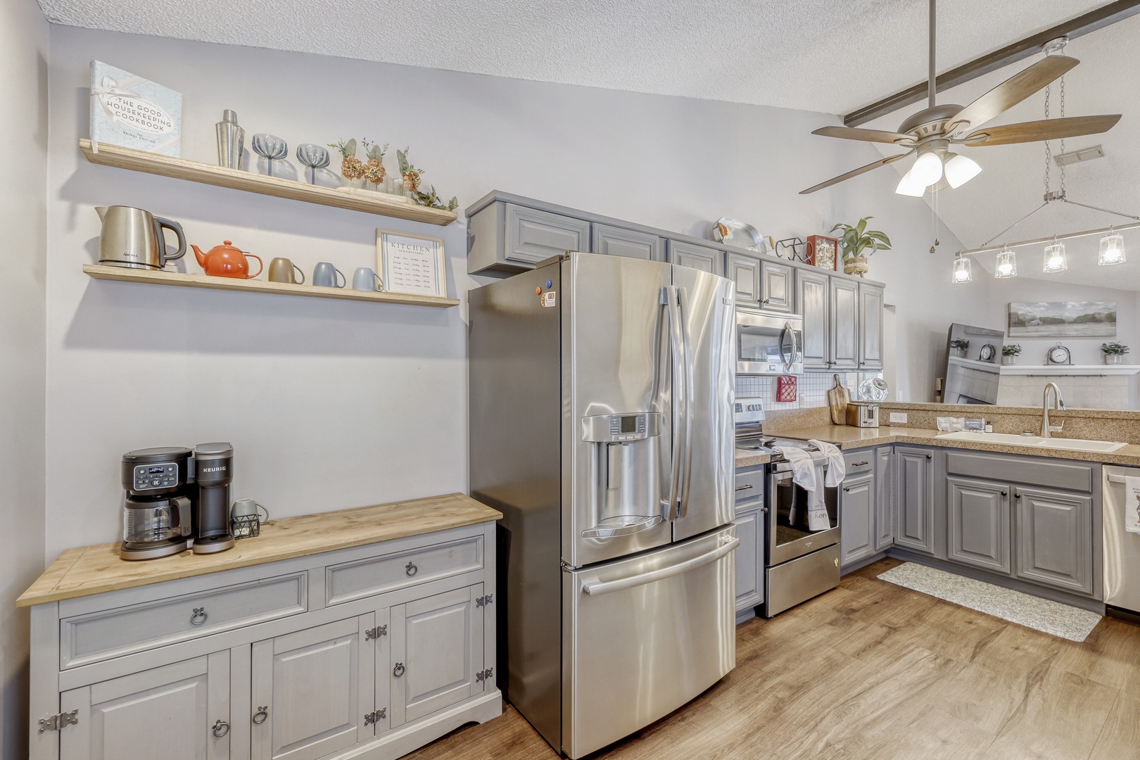 Inviting modern kitchen stainless steel appliances