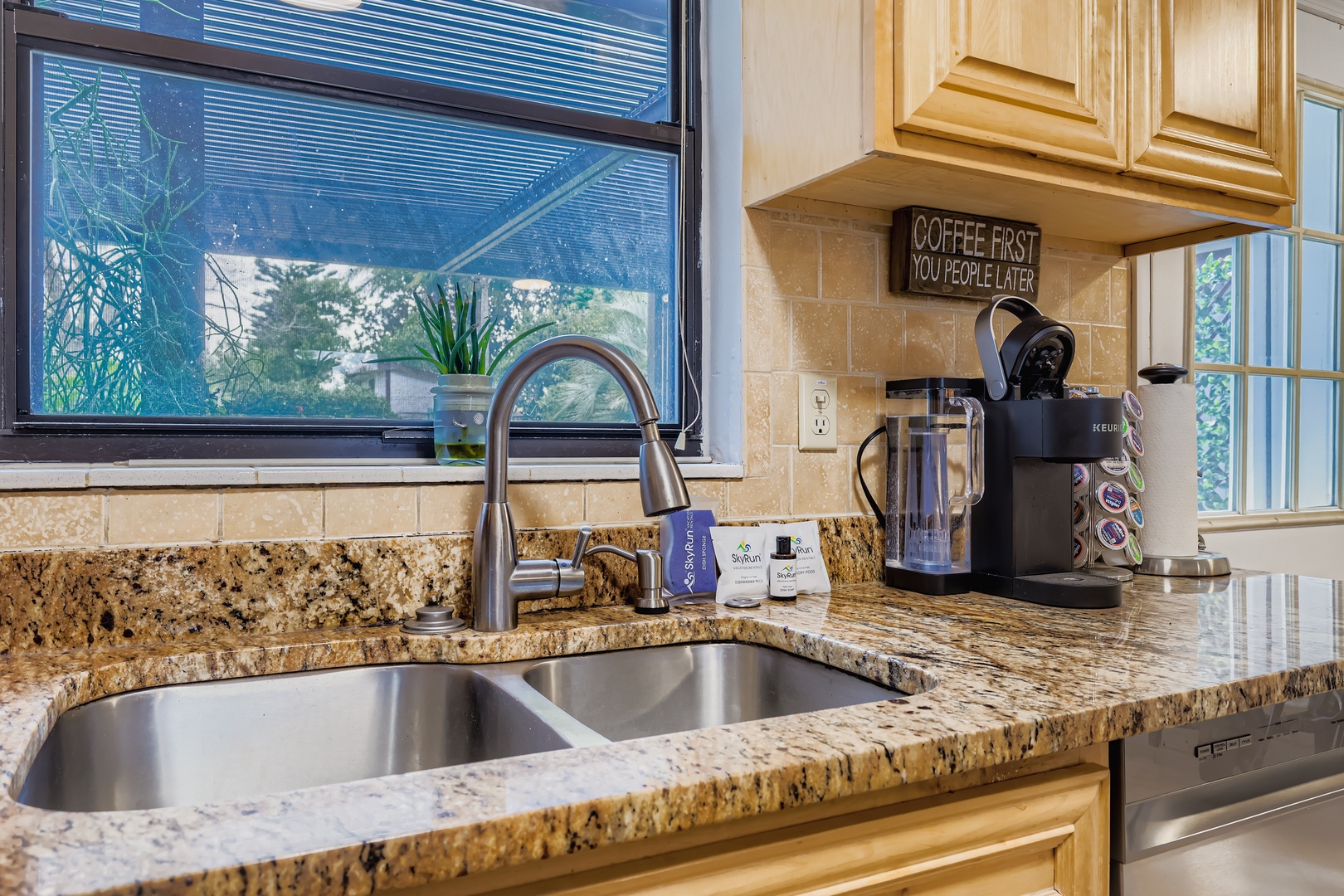 Morning coffee station, stocked & ready.