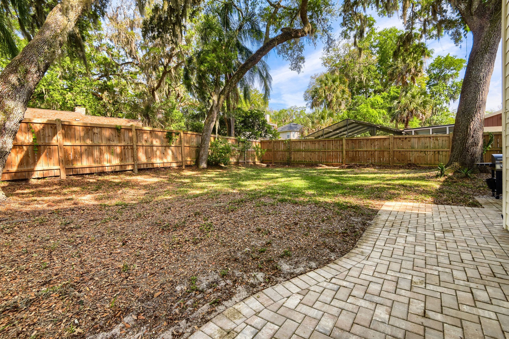 Your private fenced backyard