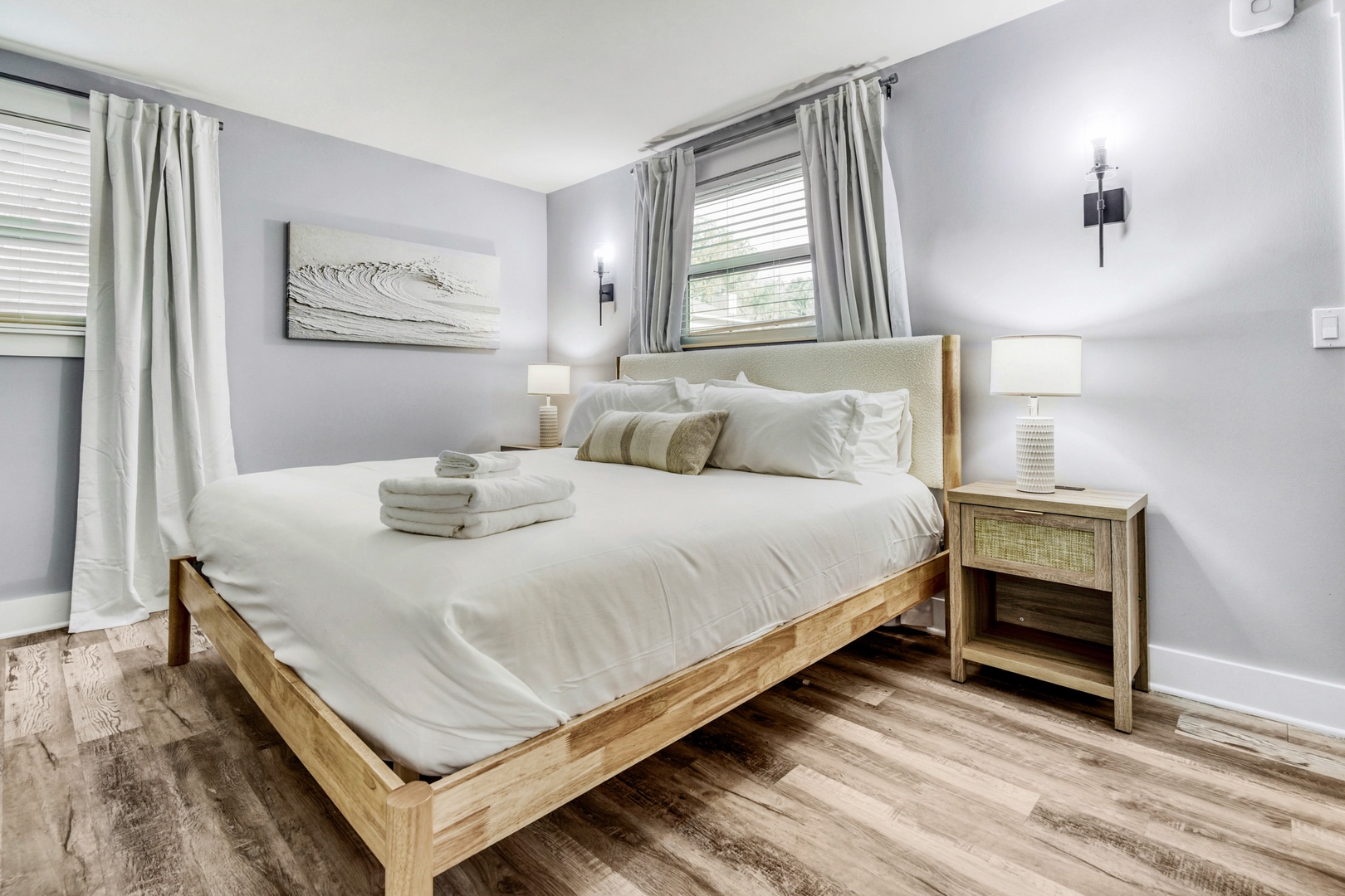 Tranquil Bedroom with Warm Wood Accents
