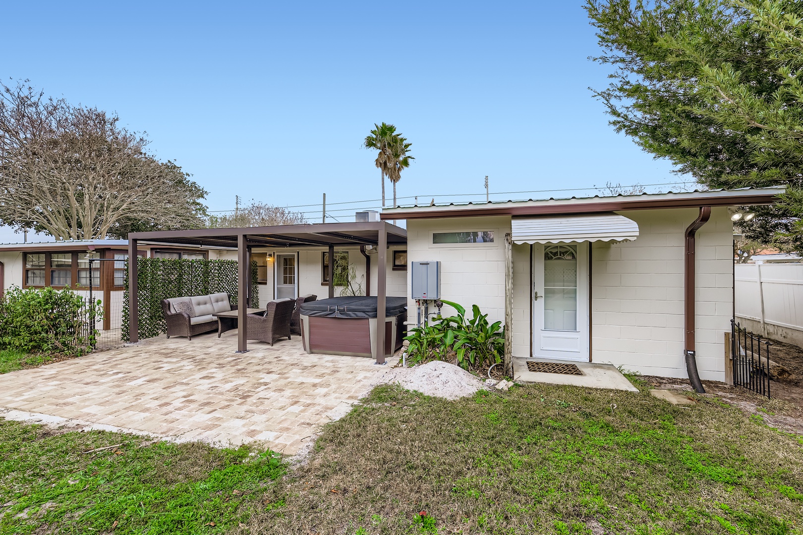 Sunny patio & relaxation spot.