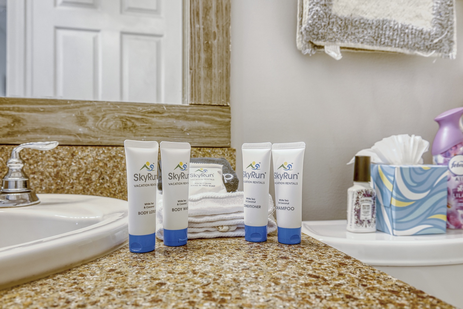 Premium toiletries & plush towels provided.