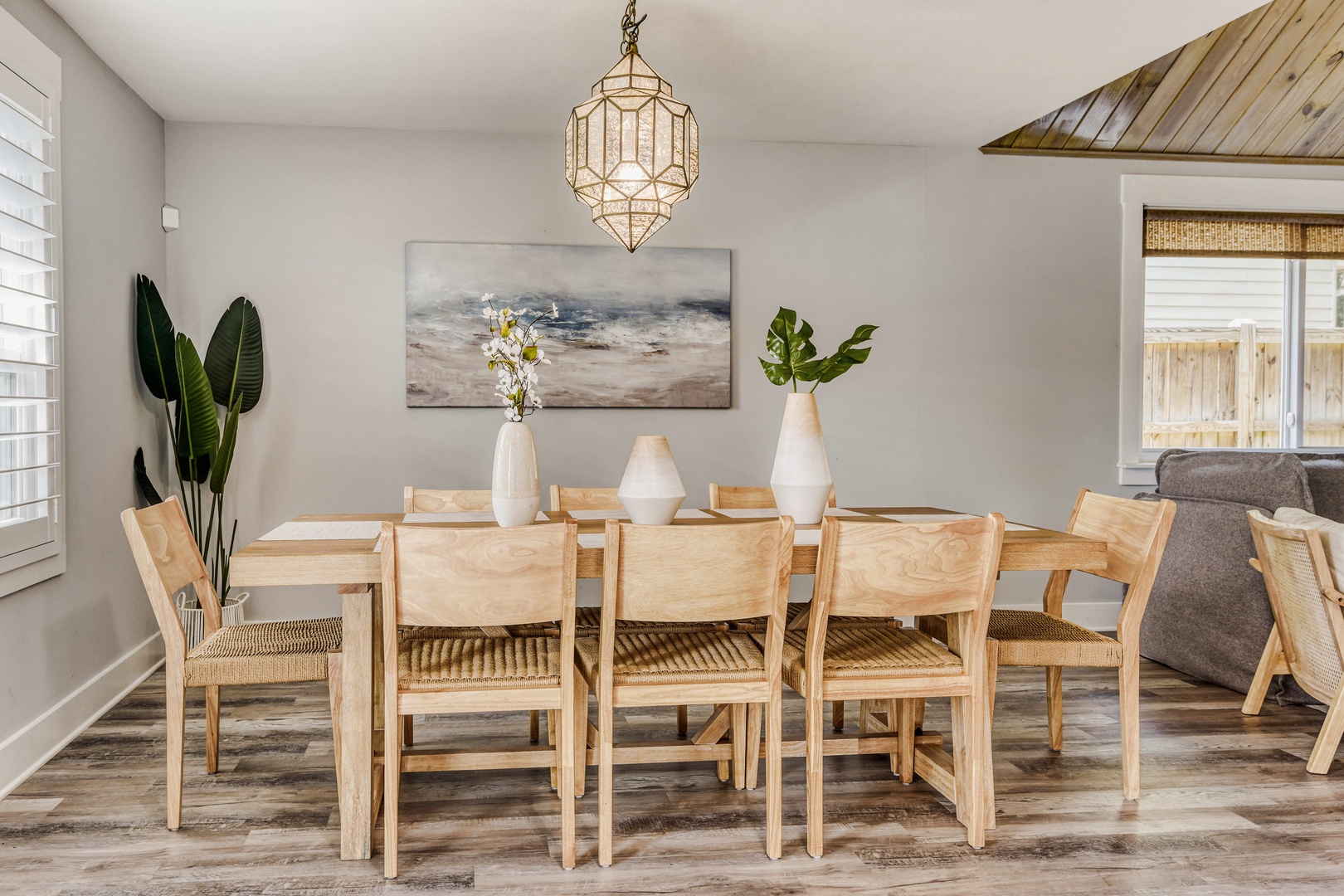 Elegant Dining Room with Warm Wood Tones