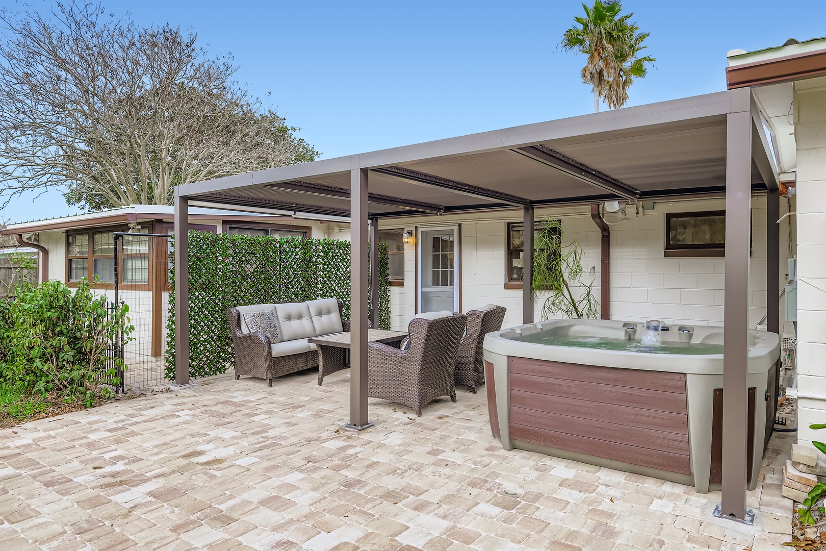 Private hot tub oasis.