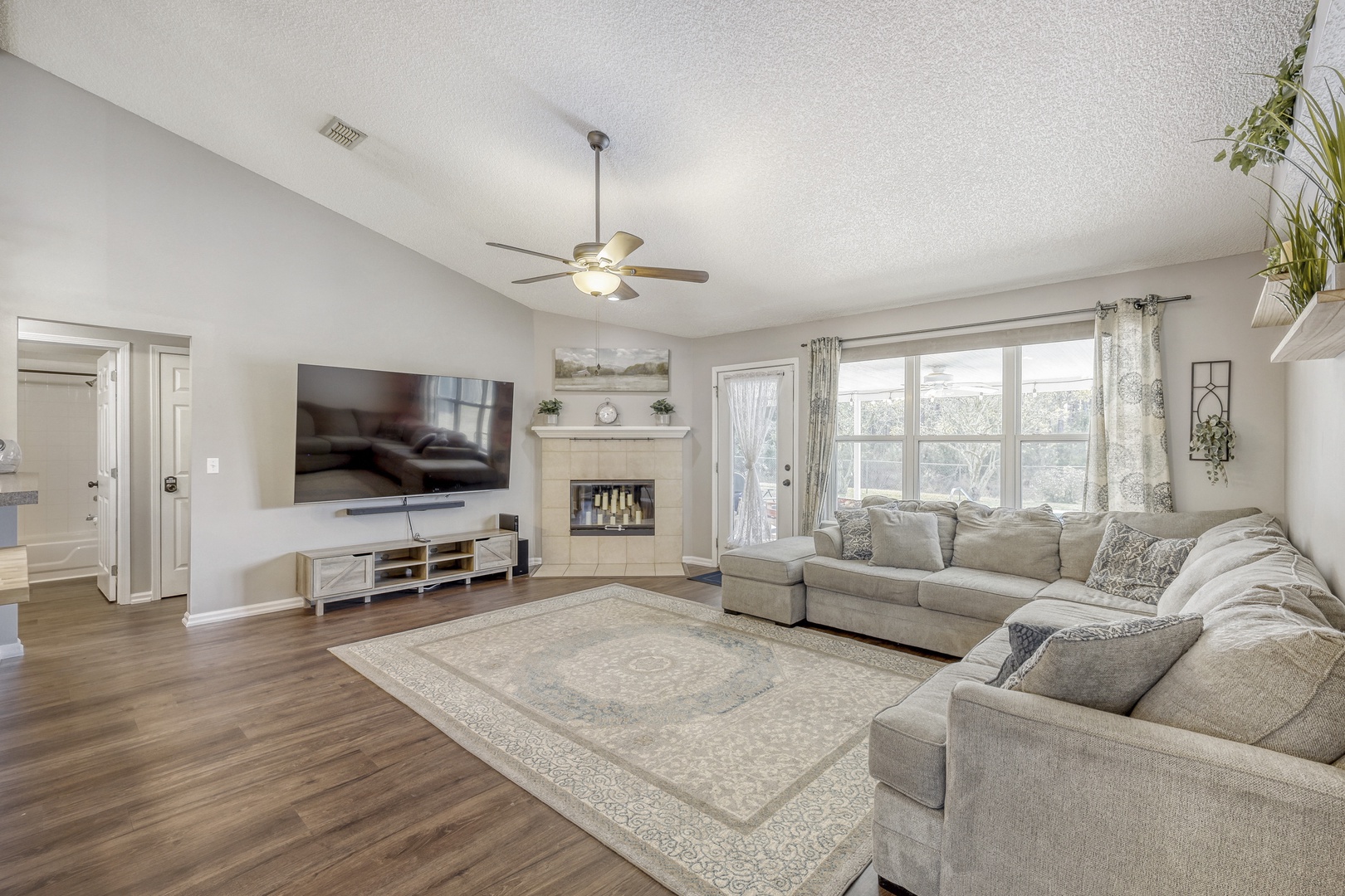 Plush sectional seating in your spacious living room.