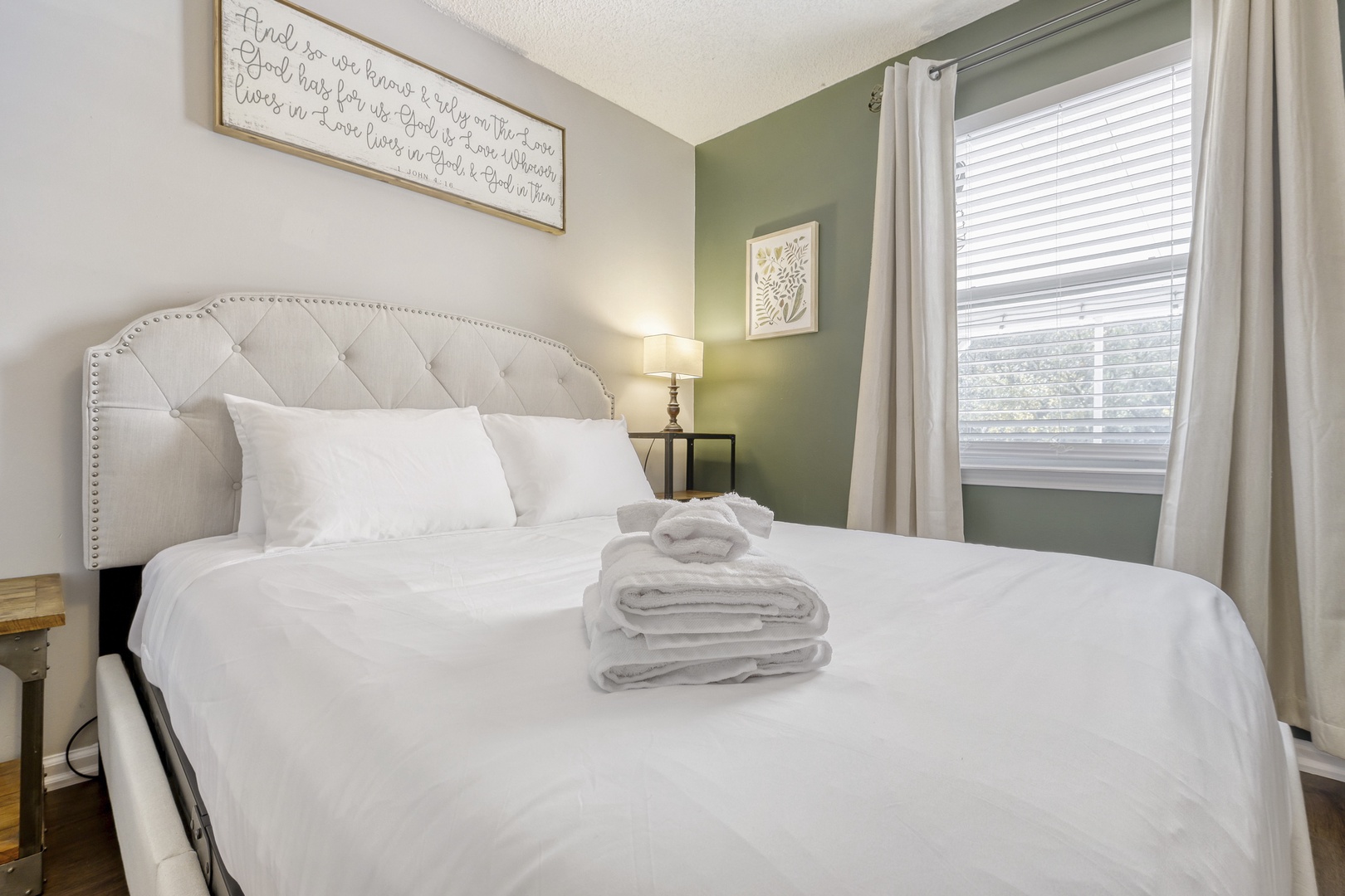 Cozy bedroom inspirational accent wall