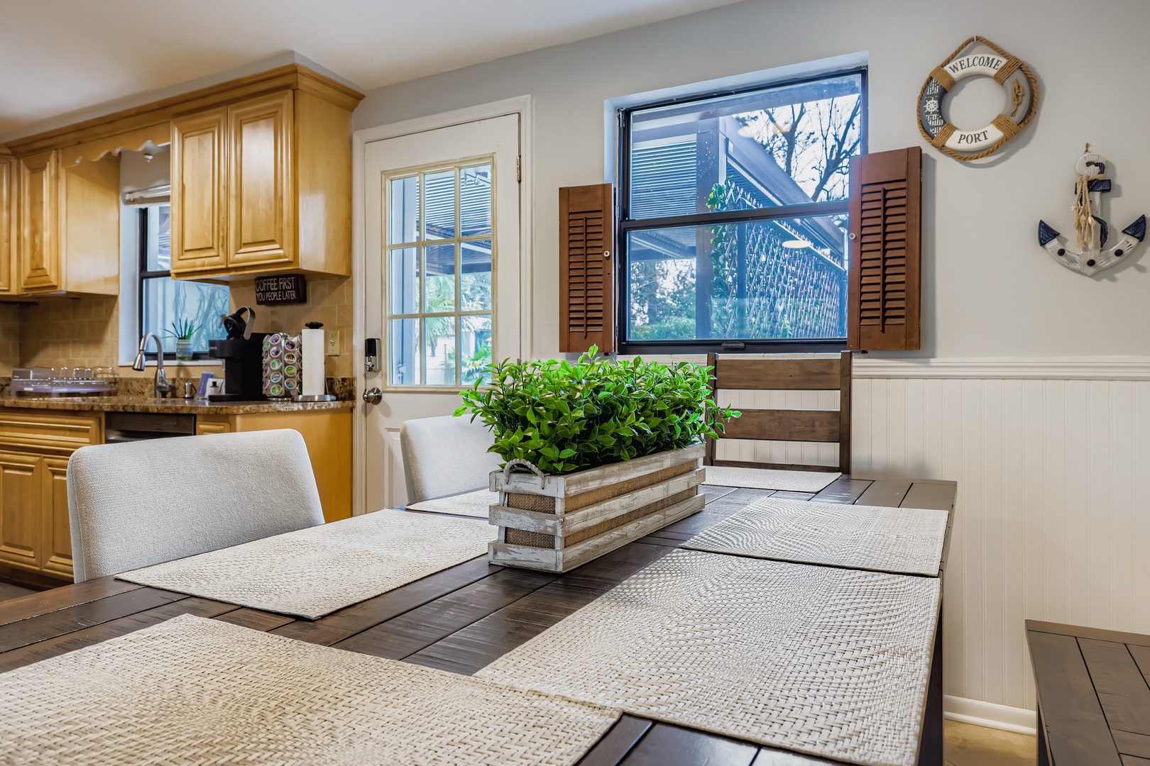 Rustic dining table.